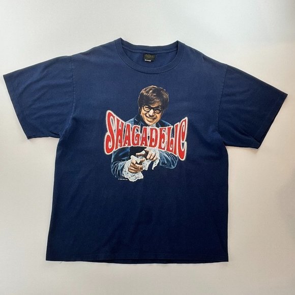 Vintage 90's Austin Powers Shagadelic Single Stitch Graphic Tee - Picture 1 of 7